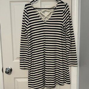 ByxBy Striped Long Sleeve Dress - Large